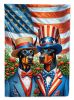 All American Doberman Pinscher House Flag Large Porch Sleeve Pole Decorative Outside Yard Banner Artwork Wall Hanging, Polyester, House Size