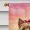 Yorkshire Terrier Two Hearts House Flag Large Porch Sleeve Pole Decorative Outside Yard Banner Artwork Wall Hanging, Polyester, House Size, Multicolor