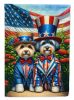 All American Dandie Dinmont Terrier House Flag Large Porch Sleeve Pole Decorative Outside Yard Banner Artwork Wall Hanging, Polyester, House Size