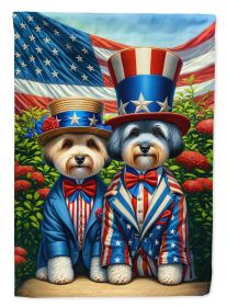 All American Dandie Dinmont Terrier House Flag Large Porch Sleeve Pole Decorative Outside Yard Banner Artwork Wall Hanging, Polyester, House Size (Default: Default)