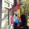 Hippie Animal Cockatoo House Flag Large Porch Sleeve Pole Decorative Outside Yard Banner Artwork Wall Hanging, Polyester, House Size, Multicolor