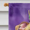 Pit Bull Terrier King of Mardi Gras House Flag Large Porch Sleeve Pole Decorative Outside Yard Banner Artwork Wall Hanging, Polyester, House Size