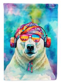 Hippie Animal Polar Bear House Flag Large Porch Sleeve Pole Decorative Outside Yard Banner Artwork Wall Hanging, Polyester, House Size, Multicolor (Default: Default)