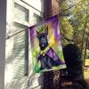Scottish Terrier King of Mardi Gras House Flag Large Porch Sleeve Pole Decorative Outside Yard Banner Artwork Wall Hanging, Polyester, House Size