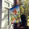 Finnish Spitz Easter Egg Hunt House Flag Large Porch Sleeve Pole Decorative Outside Yard Banner Artwork Wall Hanging, Polyester, House Size