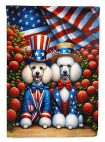 All American Poodle House Flag Large Porch Sleeve Pole Decorative Outside Yard Banner Artwork Wall Hanging, Polyester, House Size, Multicolor (Default: Default)