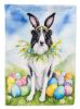 Borzoi Easter Egg Hunt House Flag Large Porch Sleeve Pole Decorative Outside Yard Banner Artwork Wall Hanging, Polyester, House Size, Multicolor