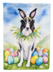 Borzoi Easter Egg Hunt House Flag Large Porch Sleeve Pole Decorative Outside Yard Banner Artwork Wall Hanging, Polyester, House Size, Multicolor (Default: Default)
