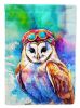 Hippie Animal Barn Owl House Flag Large Porch Sleeve Pole Decorative Outside Yard Banner Artwork Wall Hanging, Polyester, House Size, Multicolor