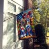 All American Papillon House Flag Large Porch Sleeve Pole Decorative Outside Yard Banner Artwork Wall Hanging, Polyester, House Size, Multicolor