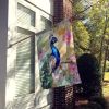 Peacock House Flag Large Porch Sleeve Pole Decorative Outside Yard Banner Artwork Wall Hanging, Polyester, House Size, Multicolor