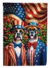 All American Boxer House Flag Large Porch Sleeve Pole Decorative Outside Yard Banner Artwork Wall Hanging, Polyester, House Size, Multicolor