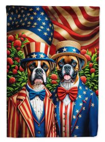 All American Boxer House Flag Large Porch Sleeve Pole Decorative Outside Yard Banner Artwork Wall Hanging, Polyester, House Size, Multicolor (Default: Default)