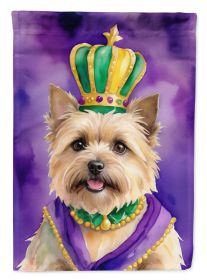Cairn Terrier King of Mardi Gras House Flag Large Porch Sleeve Pole Decorative Outside Yard Banner Artwork Wall Hanging, Polyester, House Size (Default: Default)