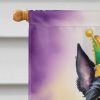 Scottish Terrier King of Mardi Gras House Flag Large Porch Sleeve Pole Decorative Outside Yard Banner Artwork Wall Hanging, Polyester, House Size