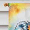 Hippie Animal Koala House Flag Large Porch Sleeve Pole Decorative Outside Yard Banner Artwork Wall Hanging, Polyester, House Size, Multicolor
