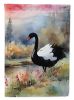 Black Swan House Flag Large Porch Sleeve Pole Decorative Outside Yard Banner Artwork Wall Hanging, Polyester, House Size, Multicolor