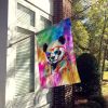 Hippie Animal Panda House Flag Large Porch Sleeve Pole Decorative Outside Yard Banner Artwork Wall Hanging, Polyester, House Size, Multicolor