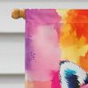 Hippie Animal Raccoon House Flag Large Porch Sleeve Pole Decorative Outside Yard Banner Artwork Wall Hanging, Polyester, House Size, Multicolor