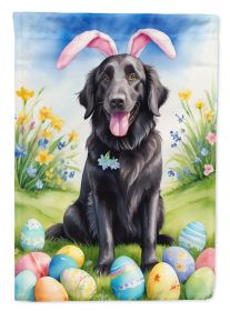 Flat-Coated Retriever Easter Egg Hunt House Flag Large Porch Sleeve Pole Decorative Outside Yard Banner Artwork Wall Hanging, Polyester, House Size (Default: Default)
