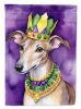 Greyhound King of Mardi Gras House Flag Large Porch Sleeve Pole Decorative Outside Yard Banner Artwork Wall Hanging, Polyester, House Size, Multicolor