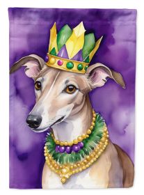 Greyhound King of Mardi Gras House Flag Large Porch Sleeve Pole Decorative Outside Yard Banner Artwork Wall Hanging, Polyester, House Size, Multicolor (Default: Default)
