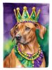 Rhodesian Ridgeback King of Mardi Gras House Flag Large Porch Sleeve Pole Decorative Outside Yard Banner Artwork Wall Hanging, Polyester, House Size