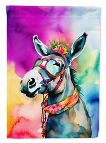 Hippie Animal Donkey House Flag Large Porch Sleeve Pole Decorative Outside Yard Banner Artwork Wall Hanging, Polyester, House Size, Multicolor (Default: Default)