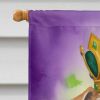 Wheaten Terrier King of Mardi Gras House Flag Large Porch Sleeve Pole Decorative Outside Yard Banner Artwork Wall Hanging, Polyester, House Size