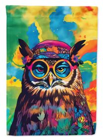 Hippie Animal Owl House Flag Large Porch Sleeve Pole Decorative Outside Yard Banner Artwork Wall Hanging, Polyester, House Size, Multicolor (Default: Default)
