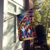 All American Sheltie House Flag Large Porch Sleeve Pole Decorative Outside Yard Banner Artwork Wall Hanging, Polyester, House Size, Multicolor