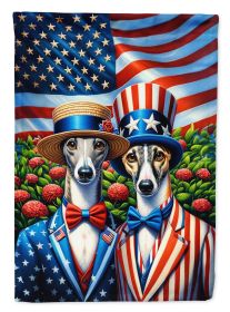 All American Greyhound House Flag Large Porch Sleeve Pole Decorative Outside Yard Banner Artwork Wall Hanging, Polyester, House Size, Multicolor (Default: Default)