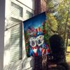 All American Great Pyrenees House Flag Large Porch Sleeve Pole Decorative Outside Yard Banner Artwork Wall Hanging, Polyester, House Size, Multicolor