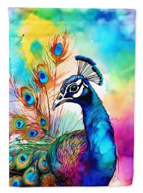 Hippie Animal Peacock House Flag Large Porch Sleeve Pole Decorative Outside Yard Banner Artwork Wall Hanging, Polyester, House Size, Multicolor (Default: Default)