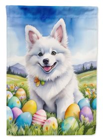 American Eskimo Easter Egg Hunt House Flag Large Porch Sleeve Pole Decorative Outside Yard Banner Artwork Wall Hanging, Polyester, House Size (Default: Default)