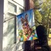 German Shepherd Easter Egg Hunt House Flag Large Porch Sleeve Pole Decorative Outside Yard Banner Artwork Wall Hanging, Polyester, House Size