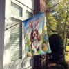 English Cocker Spaniel Easter Egg Hunt House Flag Large Porch Sleeve Pole Decorative Outside Yard Banner Artwork Wall Hanging, Polyester, House Size