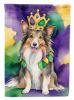 Sheltie King of Mardi Gras House Flag Large Porch Sleeve Pole Decorative Outside Yard Banner Artwork Wall Hanging, Polyester, House Size, Multicolor