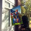 All American Labrador Retriever House Flag Large Porch Sleeve Pole Decorative Outside Yard Banner Artwork Wall Hanging, Polyester, House Size