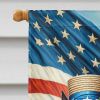 All American Bull Terrier House Flag Large Porch Sleeve Pole Decorative Outside Yard Banner Artwork Wall Hanging, Polyester, House Size, Multicolor