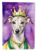 Whippet King of Mardi Gras House Flag Large Porch Sleeve Pole Decorative Outside Yard Banner Artwork Wall Hanging, Polyester, House Size, Multicolor