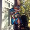 All American Weimaraner House Flag Large Porch Sleeve Pole Decorative Outside Yard Banner Artwork Wall Hanging, Polyester, House Size, Multicolor