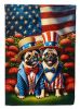 All American Pug House Flag Large Porch Sleeve Pole Decorative Outside Yard Banner Artwork Wall Hanging, Polyester, House Size, Multicolor