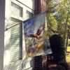 Hawk House Flag Large Porch Sleeve Pole Decorative Outside Yard Banner Artwork Wall Hanging, Polyester, House Size, Multicolor