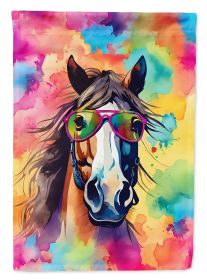 Hippie Animal Horse House Flag Large Porch Sleeve Pole Decorative Outside Yard Banner Artwork Wall Hanging, Polyester, House Size, Multicolor (Default: Default)