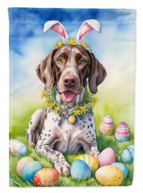 German Shorthaired Pointer Easter Egg Hunt House Flag Large Porch Sleeve Pole Decorative Outside Yard Banner Artwork Wall Hanging, Polyester (Default: Default)
