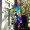 Hippie Animal Peacock House Flag Large Porch Sleeve Pole Decorative Outside Yard Banner Artwork Wall Hanging, Polyester, House Size, Multicolor