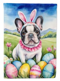 French Bulldog Easter Egg Hunt House Flag Large Porch Sleeve Pole Decorative Outside Yard Banner Artwork Wall Hanging, Polyester, House Size (Default: Default)