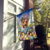Australian Terrier Easter Egg Hunt House Flag Large Porch Sleeve Pole Decorative Outside Yard Banner Artwork Wall Hanging, Polyester, House Size