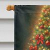 Cavalier Spaniel and Santa Claus House Flag Large Porch Sleeve Pole Decorative Outside Yard Banner Artwork Wall Hanging, Polyester, House Size